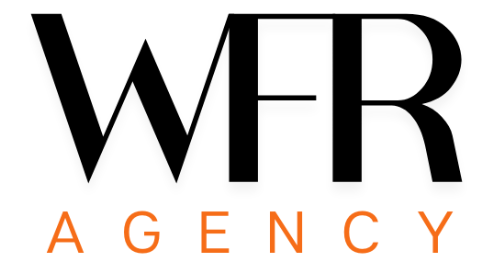 Black logo of Wfra Agency with stylized text and design elements.