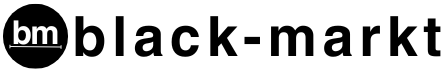 Logo of Black Markt featuring stylized text in black and white design.