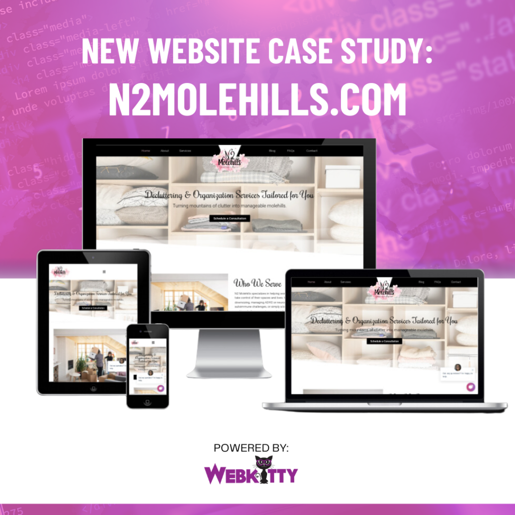 Website case study for N2 Molehills displayed on multiple devices including a desktop and tablet.